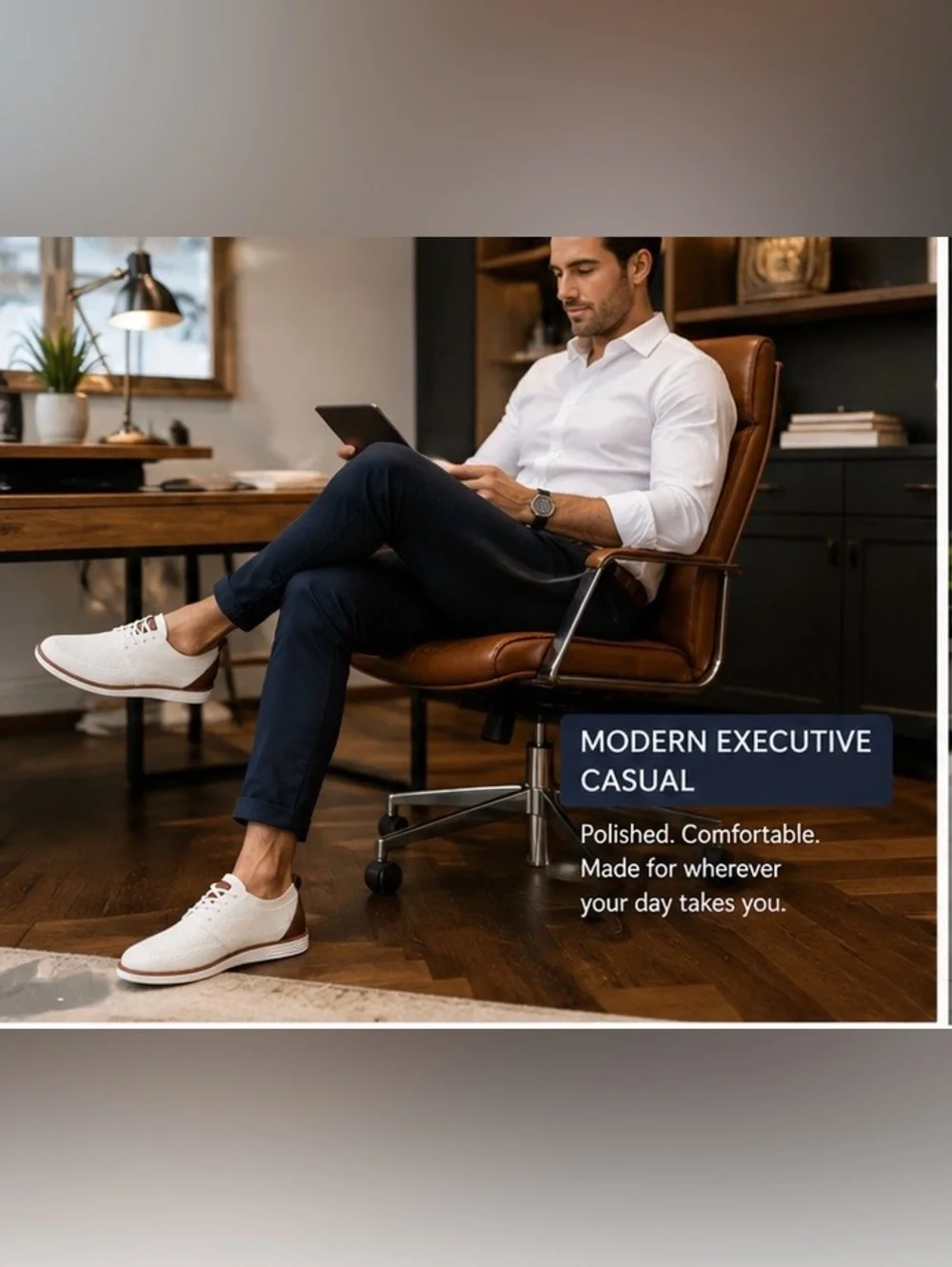 Men’s White Knit Oxford Sneakers | Lightweight Casual Lace-Up Shoes